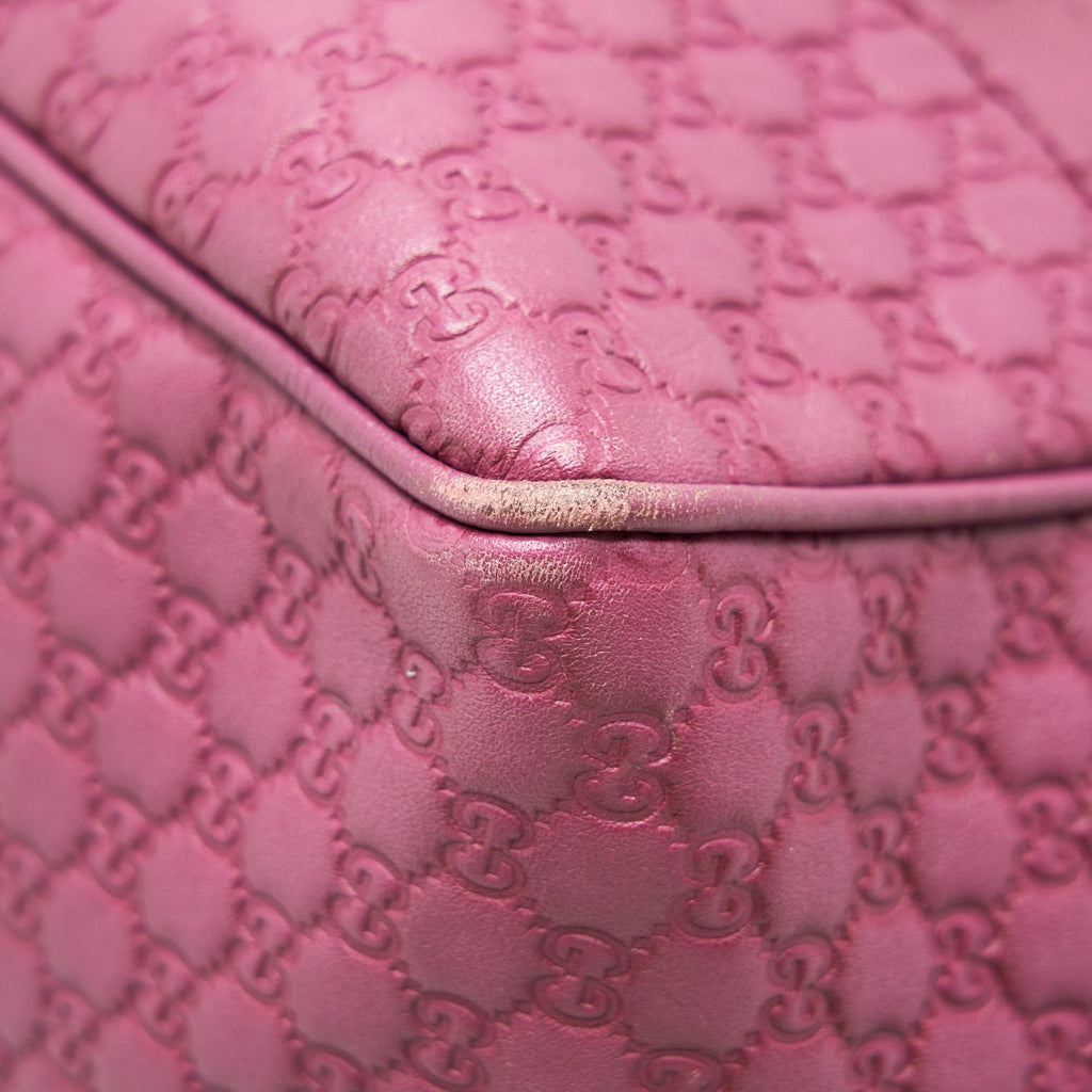 GUCCI LEATHER SHOPPING TOTE BAG RASPBERRY PINK