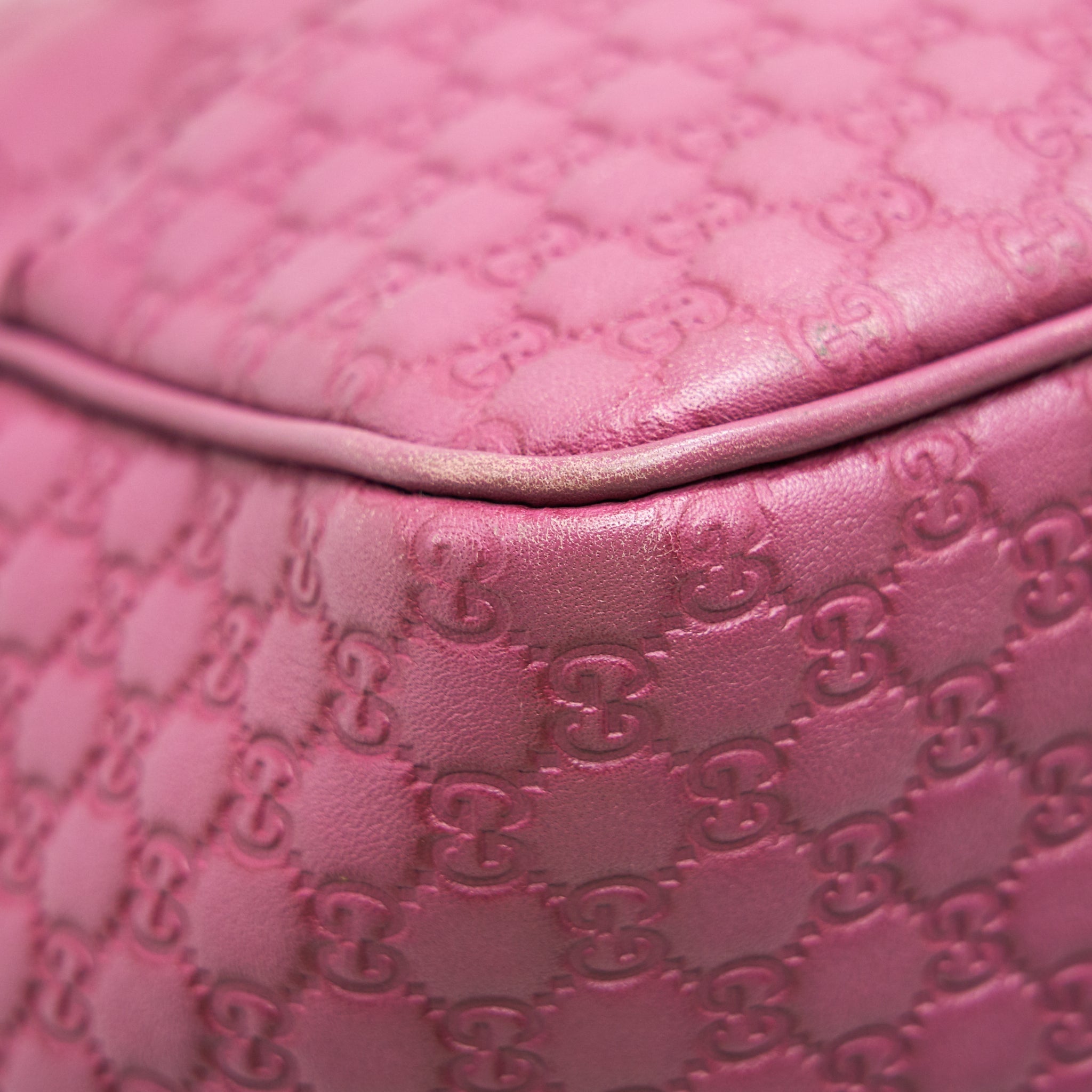 GUCCI LEATHER SHOPPING TOTE BAG RASPBERRY PINK