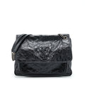 SAINT LAURENT LARGE NIKI SHOULDER BAG CALFSKIN BLACK SHW