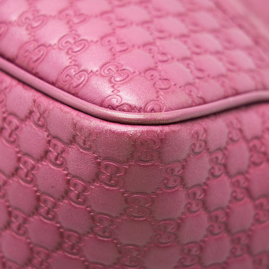 GUCCI LEATHER SHOPPING TOTE BAG RASPBERRY PINK