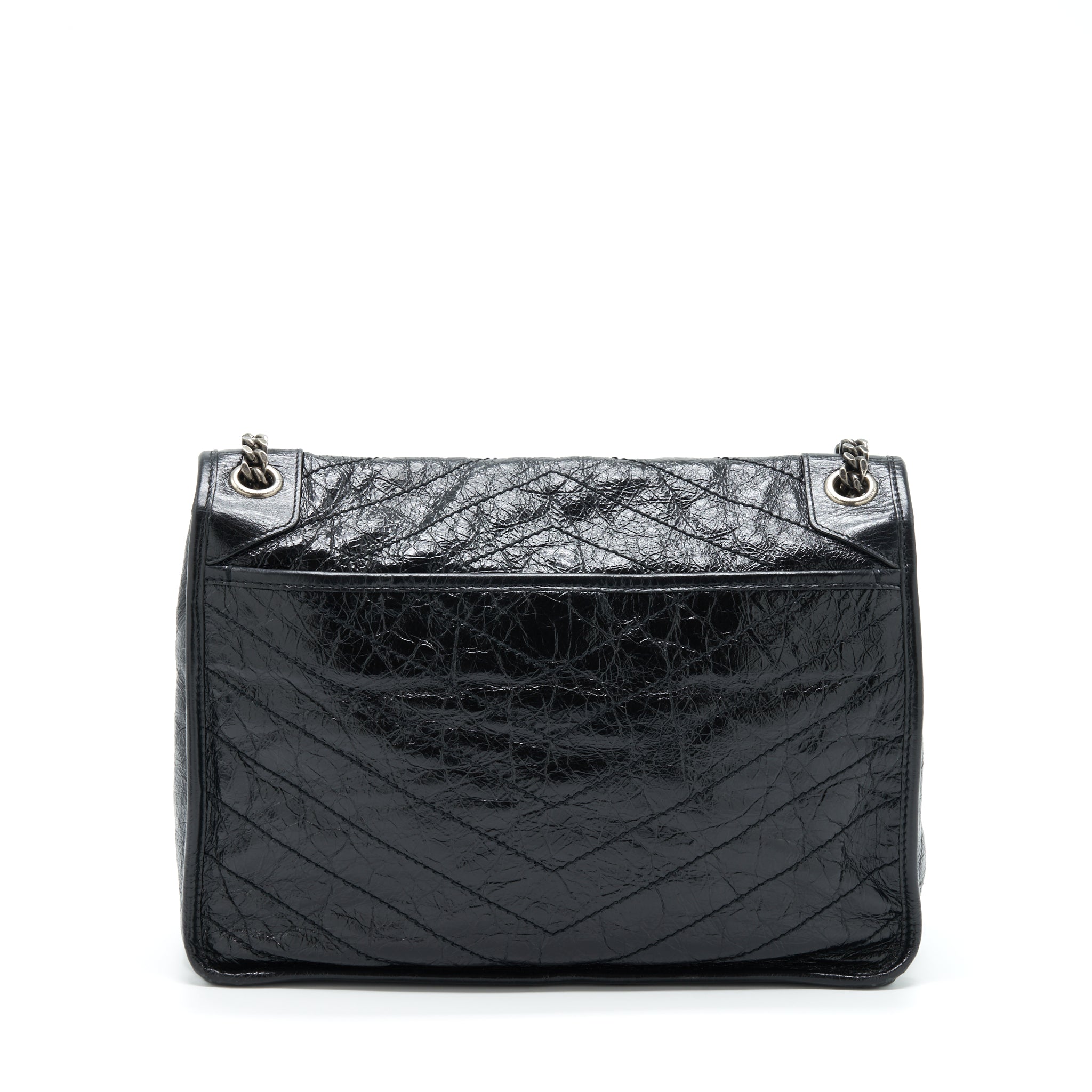 SAINT LAURENT LARGE NIKI SHOULDER BAG CALFSKIN BLACK SHW