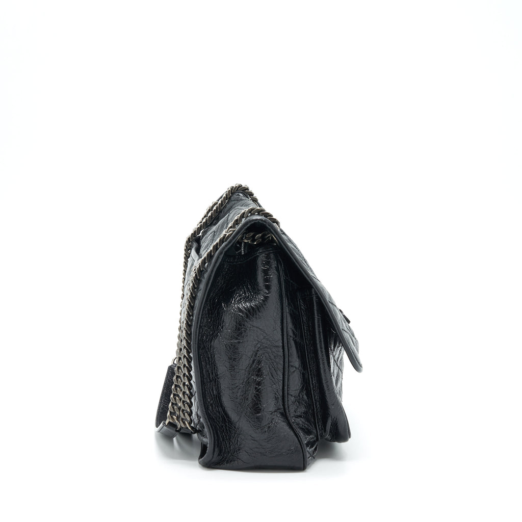 SAINT LAURENT LARGE NIKI SHOULDER BAG CALFSKIN BLACK SHW