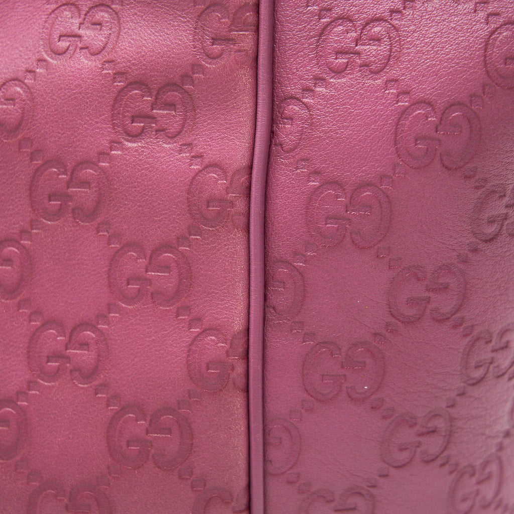 GUCCI LEATHER SHOPPING TOTE BAG RASPBERRY PINK