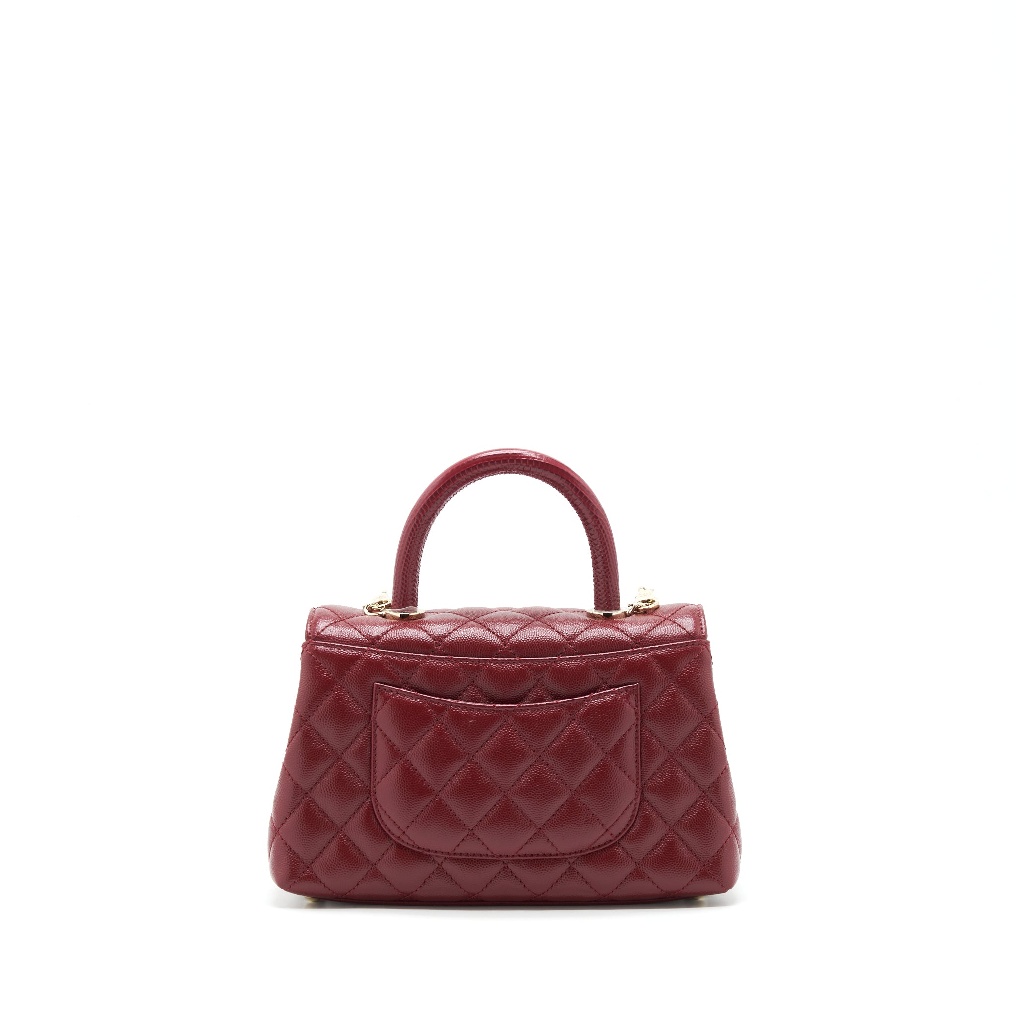 CHANEL 21A SMALL COCO HANDLE CAVIAR NC635 BURGUNDY LGHW