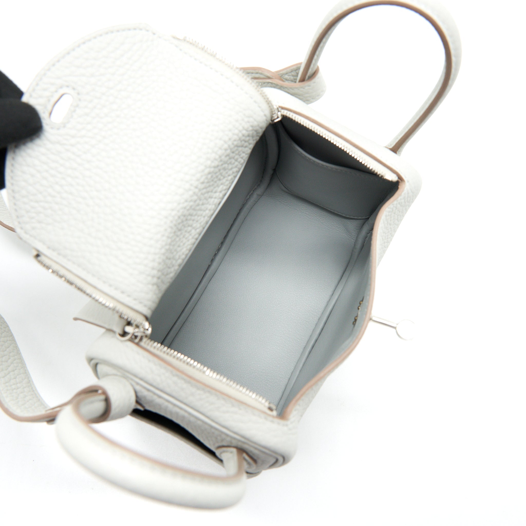 HERMES MINI LINDY 80 GRIS PALE SHW