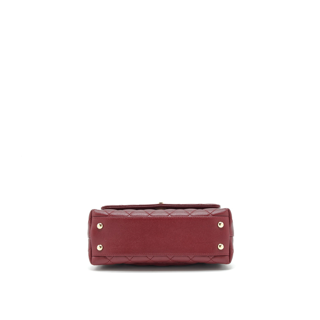 CHANEL 21A SMALL COCO HANDLE CAVIAR NC635 BURGUNDY LGHW
