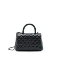 CHANEL SMALL COCO HANDLE CAVIAR SO BLACK WITH BLACK HARDWARE