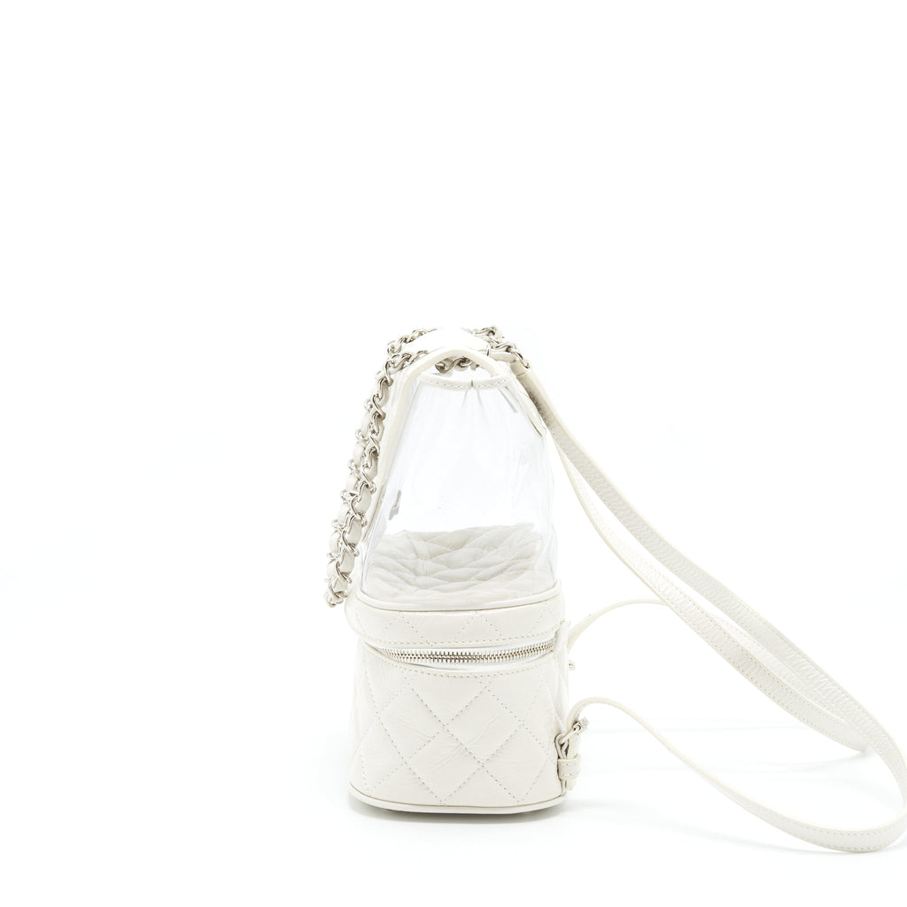 CHANEL PVC AQUARIUM BACKPACK AGED CALFSKIN WHITE SHW