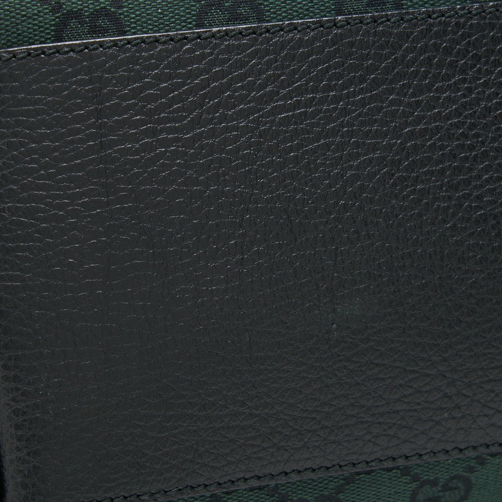 GUCCI GG CANVAS SHOPPING BAG DARK GREEN / BLACK