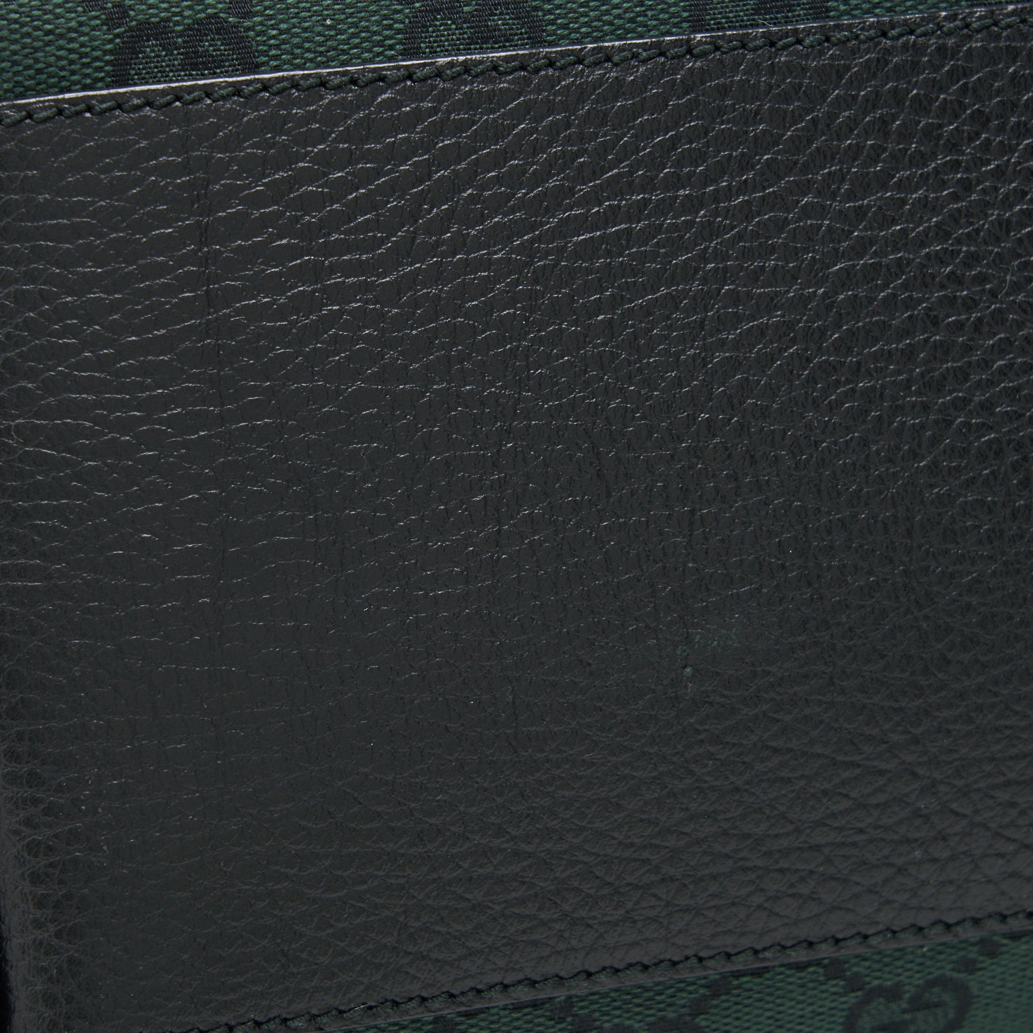 GUCCI GG CANVAS SHOPPING BAG DARK GREEN / BLACK