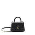 CHANEL MINI COCO HANDLE 20CM CAVIAR BLACK WITH LGHW