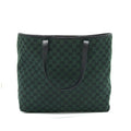 GUCCI GG CANVAS SHOPPING BAG DARK GREEN / BLACK