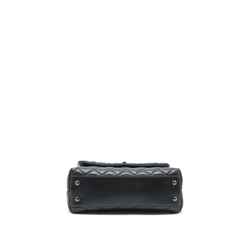 CHANEL SMALL COCO HANDLE CAVIAR SO BLACK WITH BLACK HARDWARE