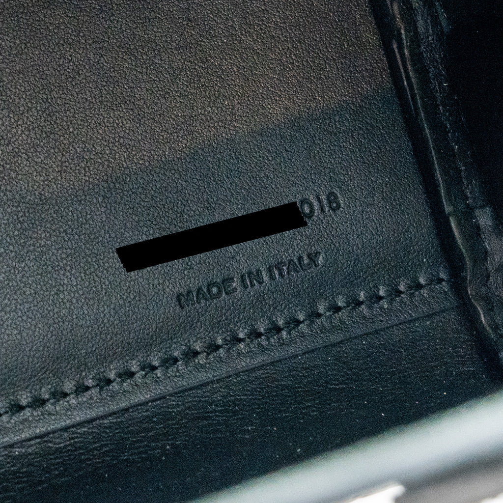 SAINT LAURENT/YSL SAC DE JOUR NANO CROC-EMBOSSED CALFSKIN DARK GREEN SHW