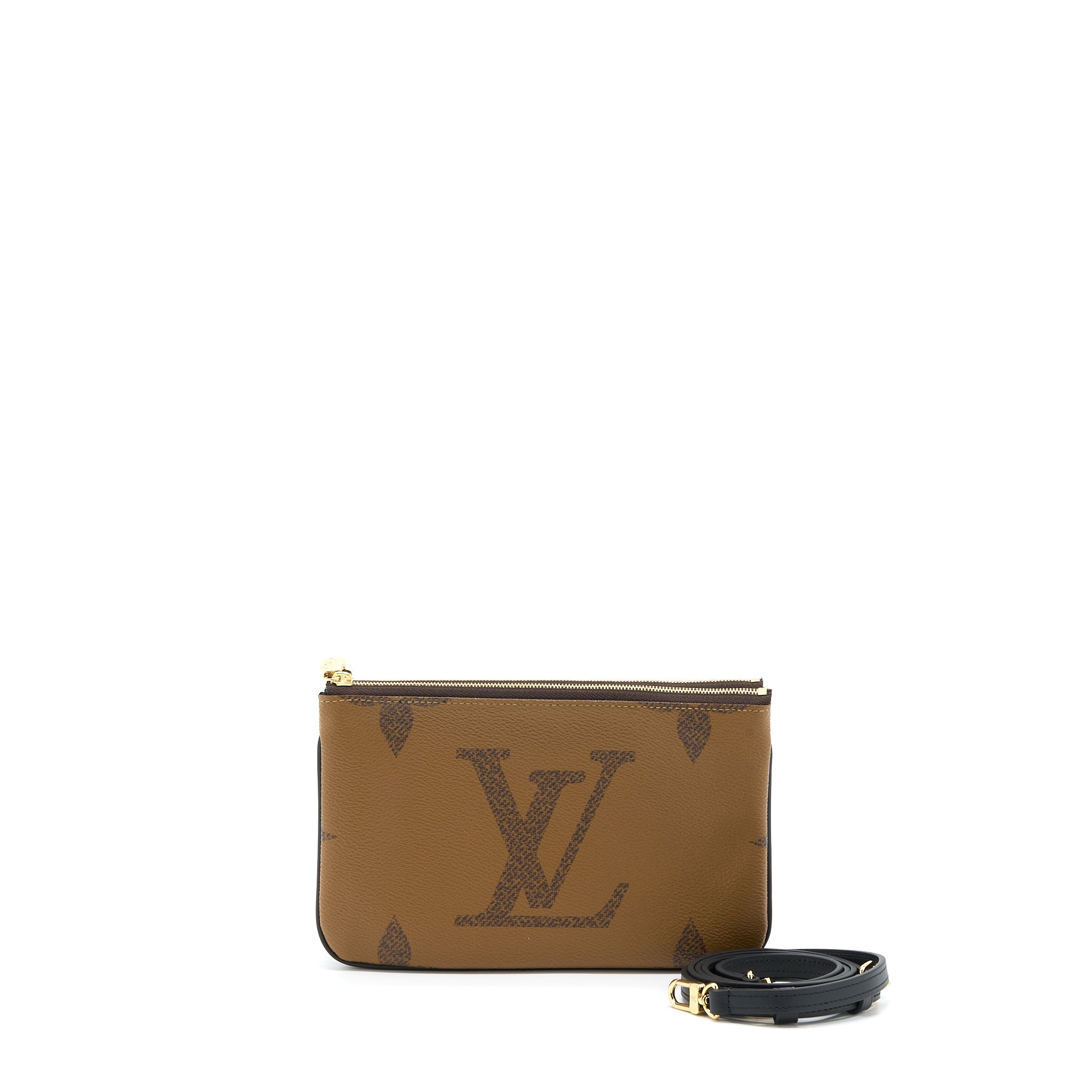 LOUIS VUITTON DOUBLE ZIP POCHETTE MONOGRAM CANVAS GHW (NEW VERSION)
