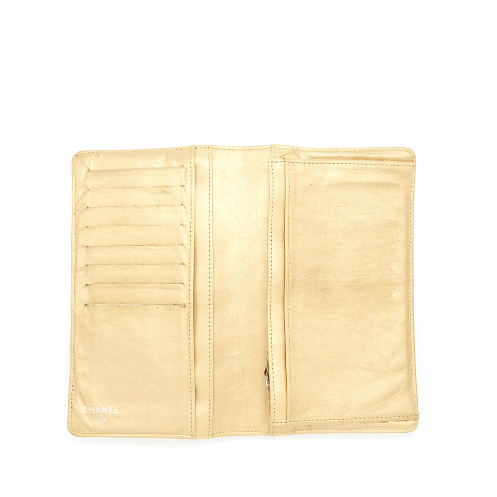 CHANEL QUILTED 2.55 WALLET CALFSKIN GOLD RUTHENIUM SLIVER HARDWARE