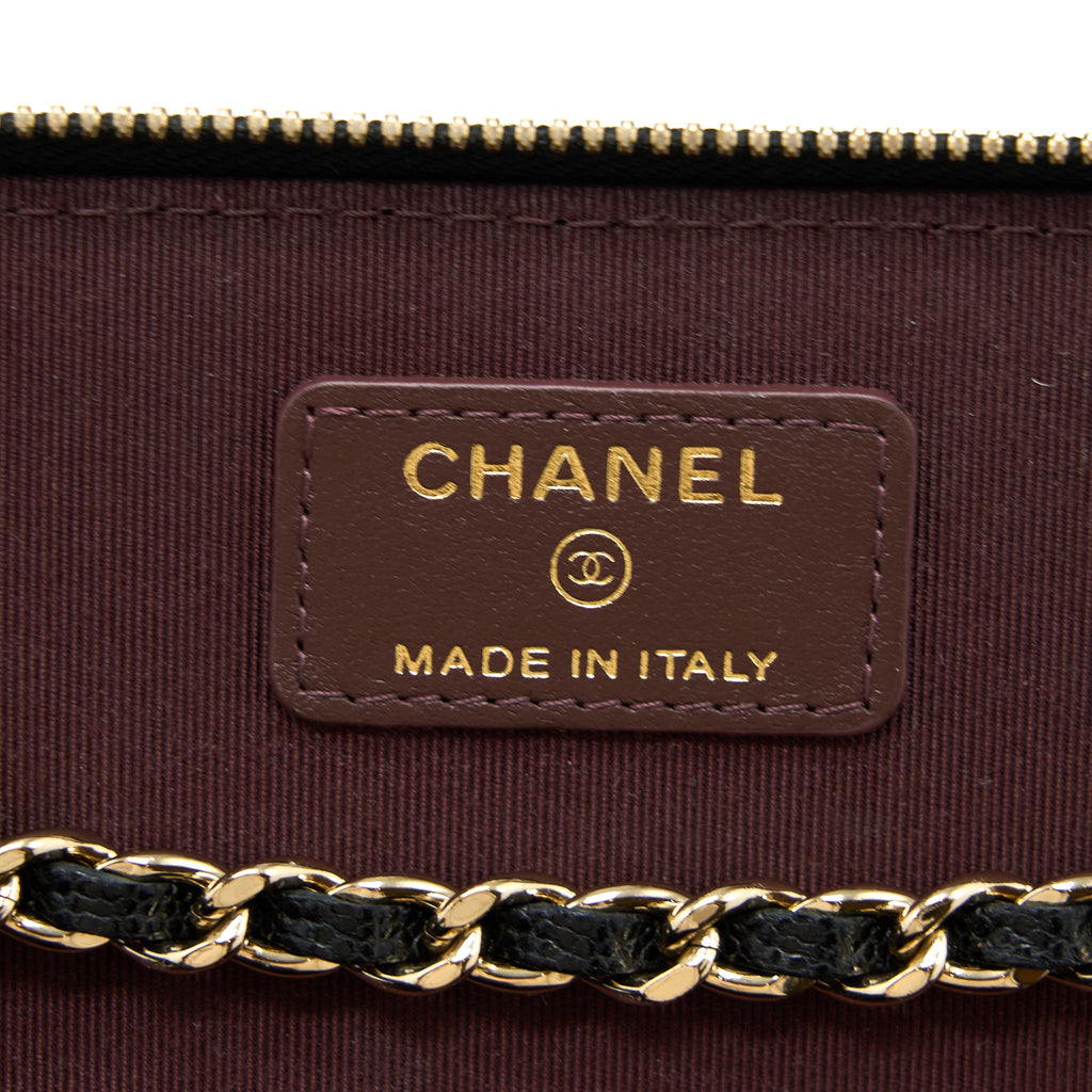 CHANEL LONG VANITY WITH CHAIN CAVIAR BLACK LGHW