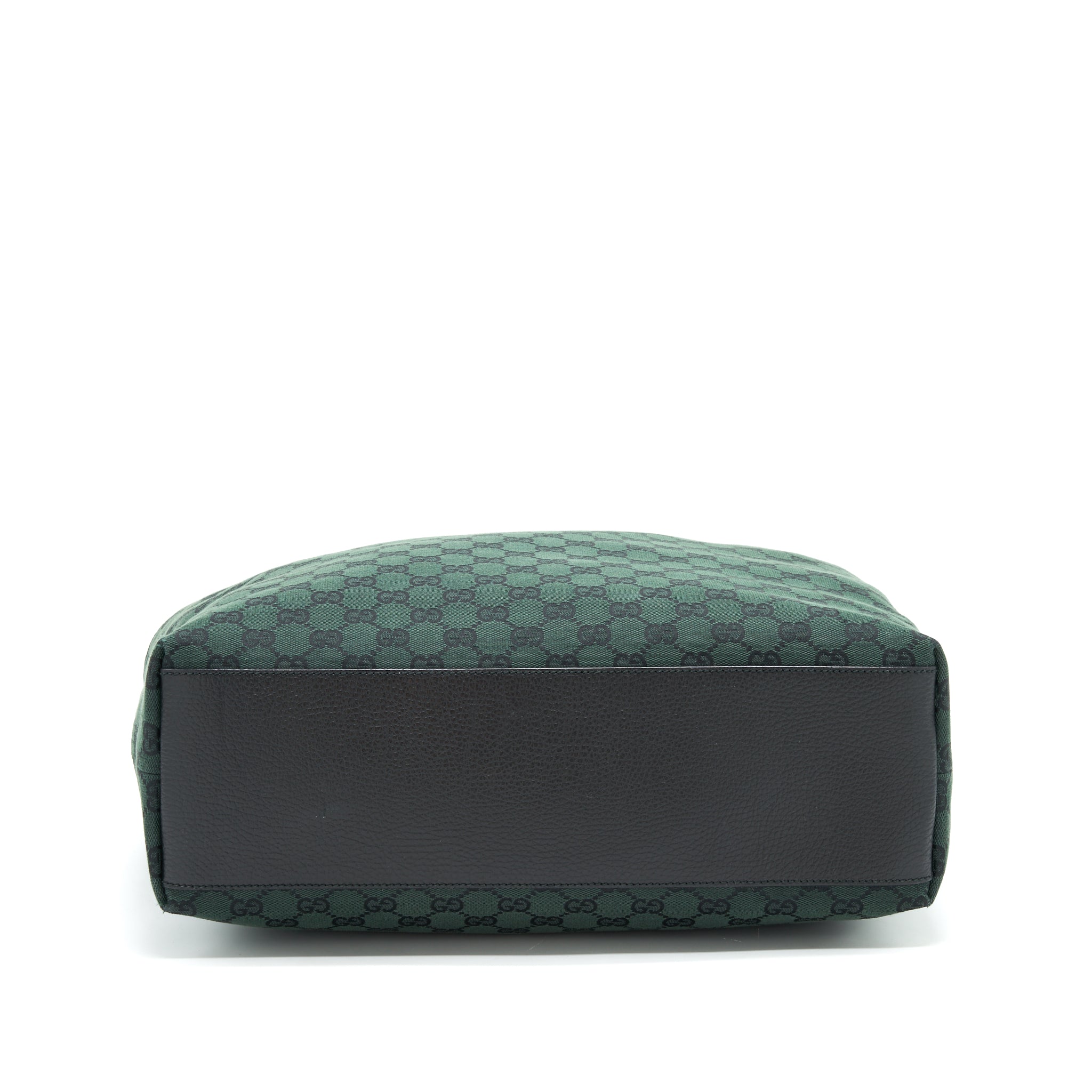 GUCCI GG CANVAS SHOPPING BAG DARK GREEN / BLACK