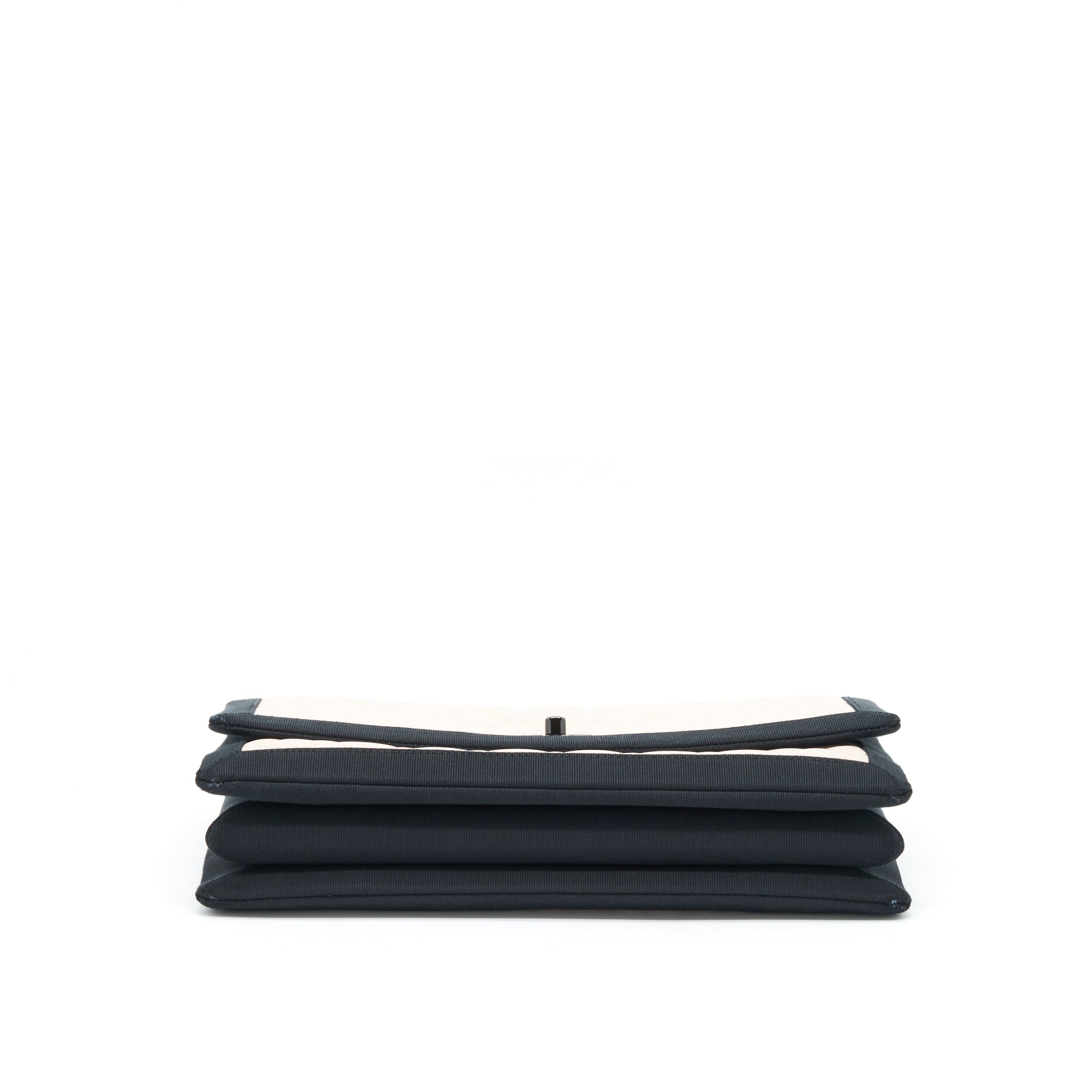 CHANEL SEASONAL FLAP BAG LAMBSKIN LIGHT BEIGE BLACK HARDWARE