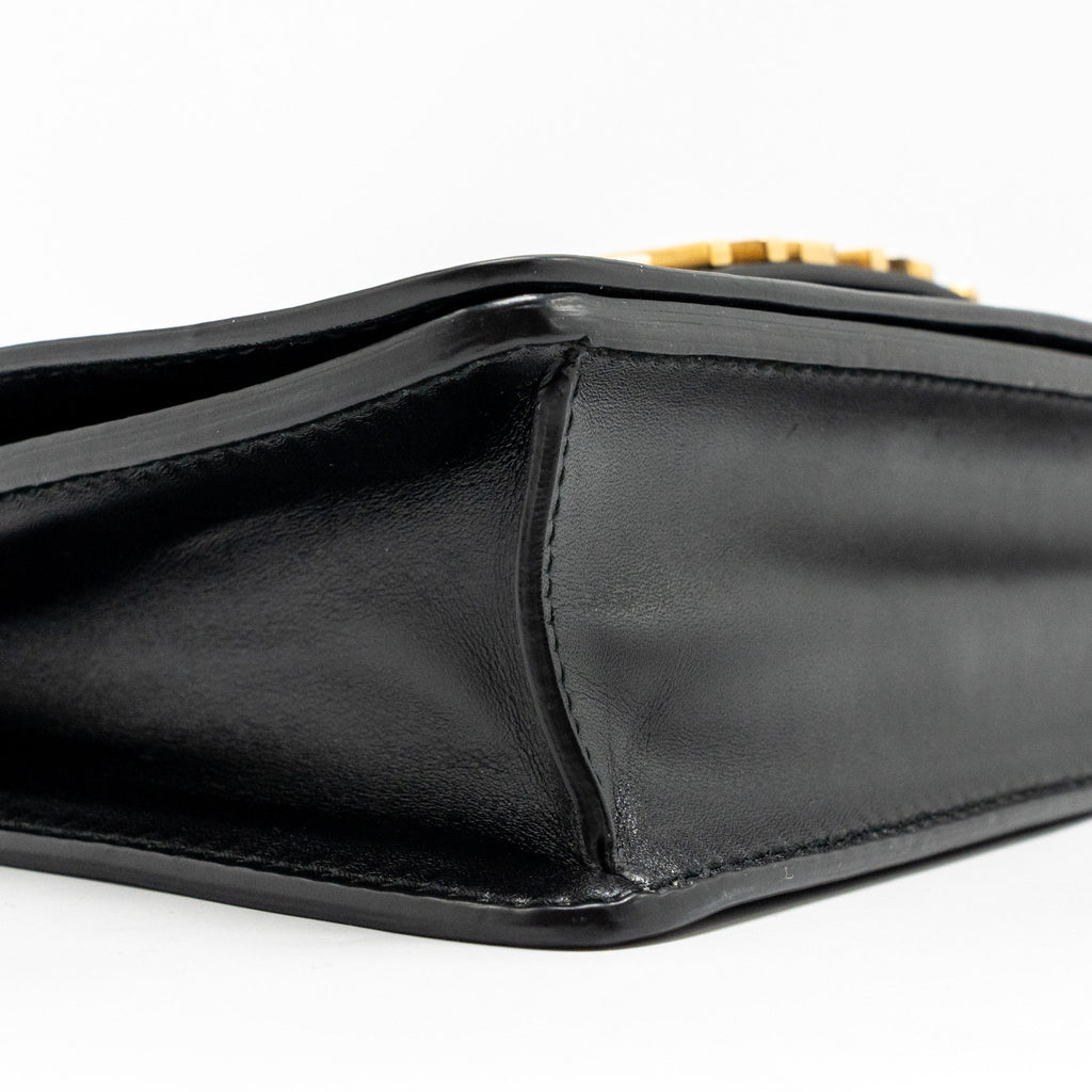 DIOR J'ADIOR MEDIUM FLAP BAG WITH CHAIN LEATHER BLACK GHW