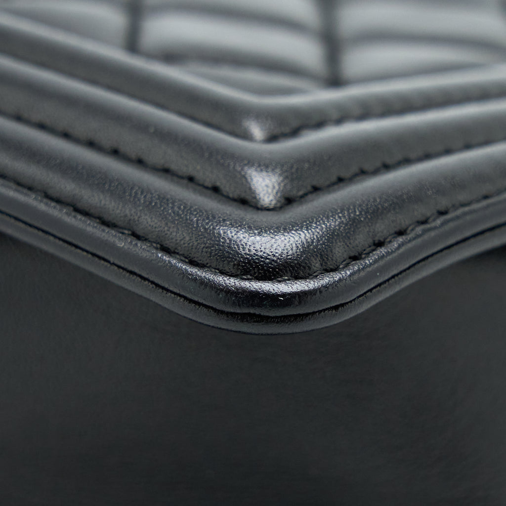 CHANEL MEDIUM BOY BAG LAMBSKIN BLACK RUTHENIUM SHW