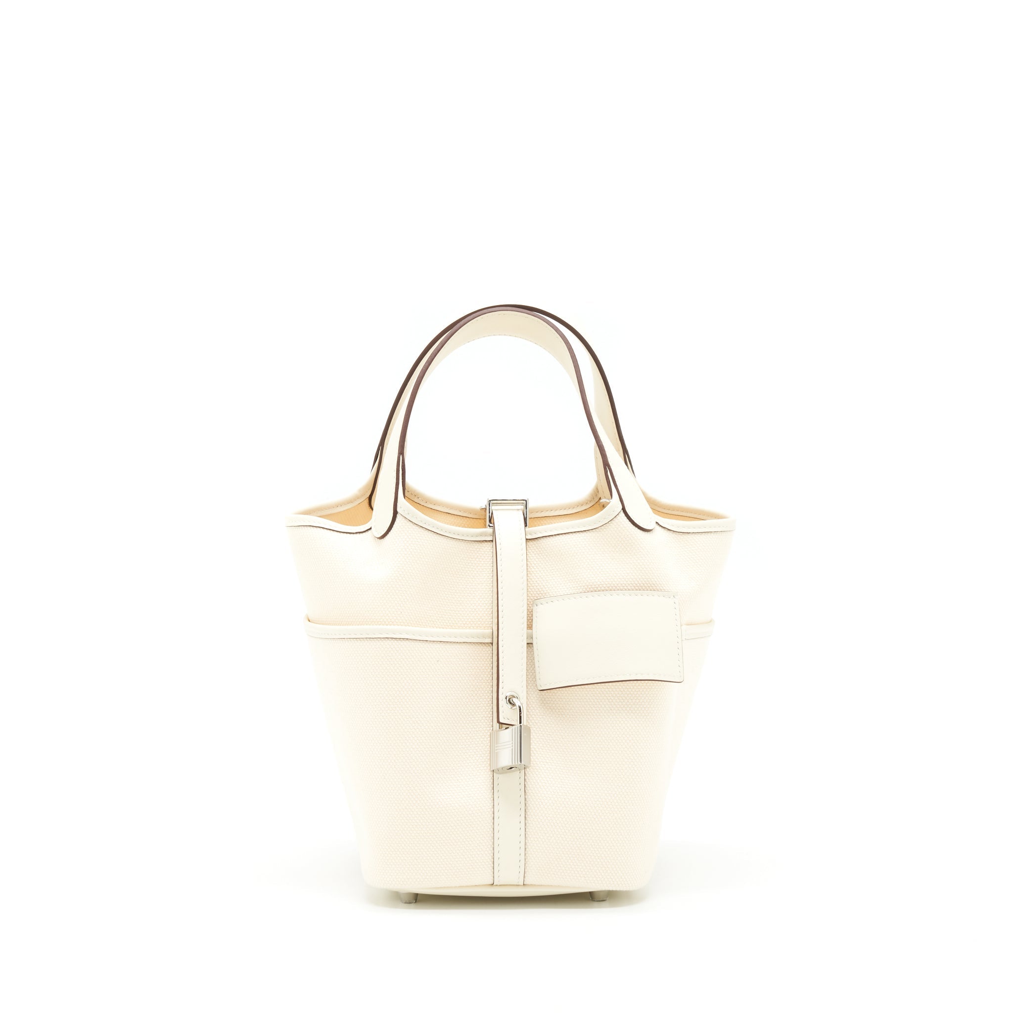 HERMES PICOTIN CARGO 18 SWIFT AND TOILE CANVAS ECRU/NATA SHW