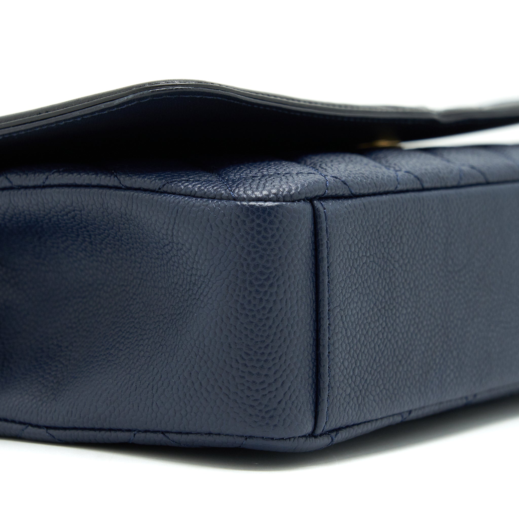 CHANEL MEDIUM CAVIAR FILIGREE FLAP BAG NAVY AND BLACK