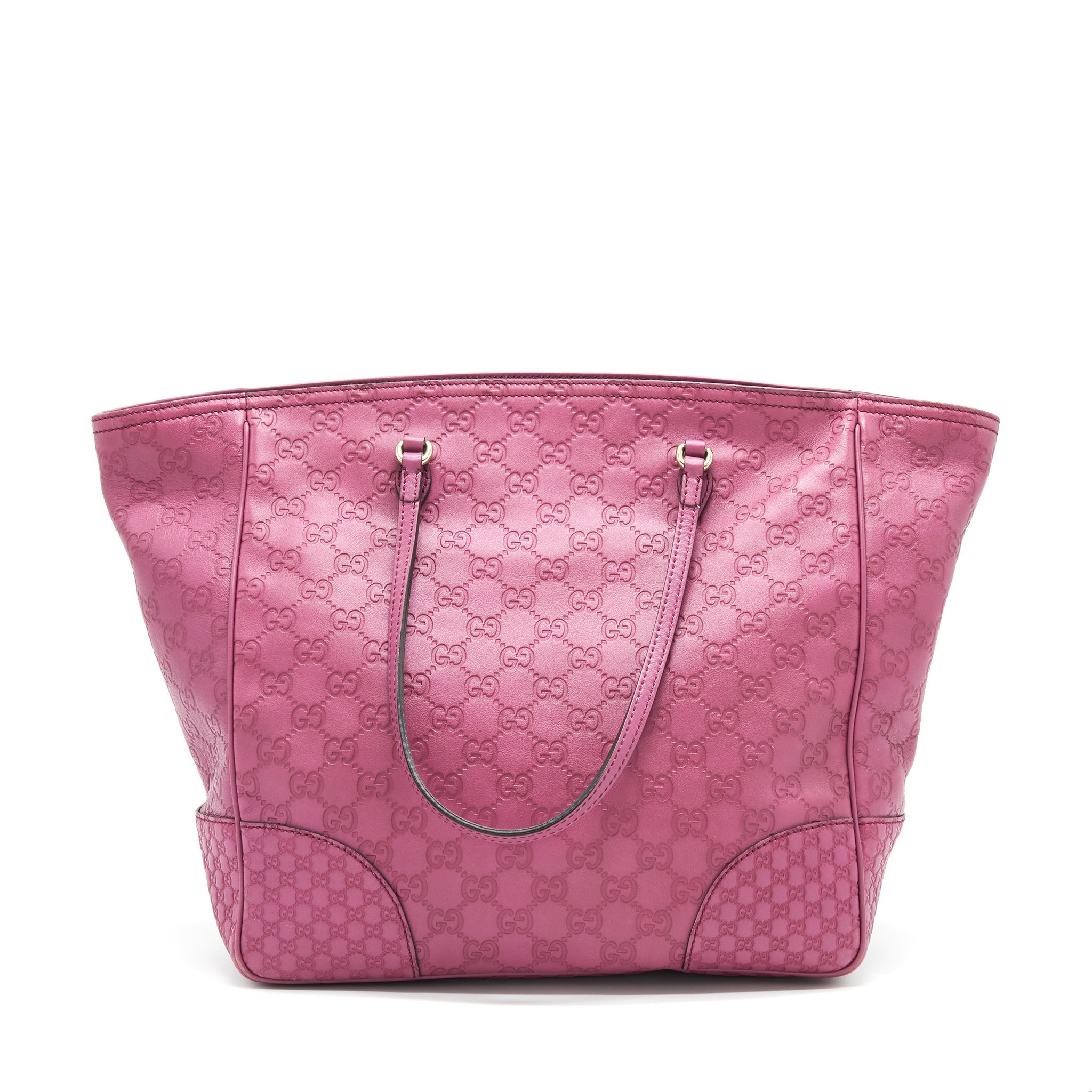 GUCCI LEATHER SHOPPING TOTE BAG RASPBERRY PINK