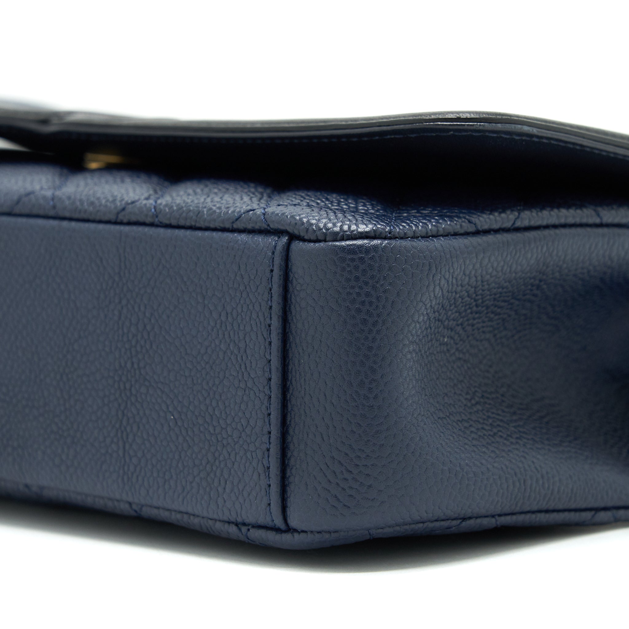 CHANEL MEDIUM CAVIAR FILIGREE FLAP BAG NAVY AND BLACK
