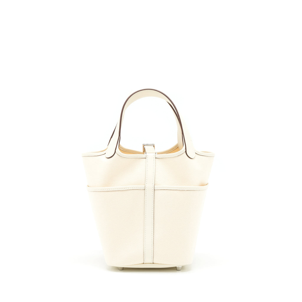 HERMES PICOTIN CARGO 18 SWIFT AND TOILE CANVAS ECRU/NATA SHW