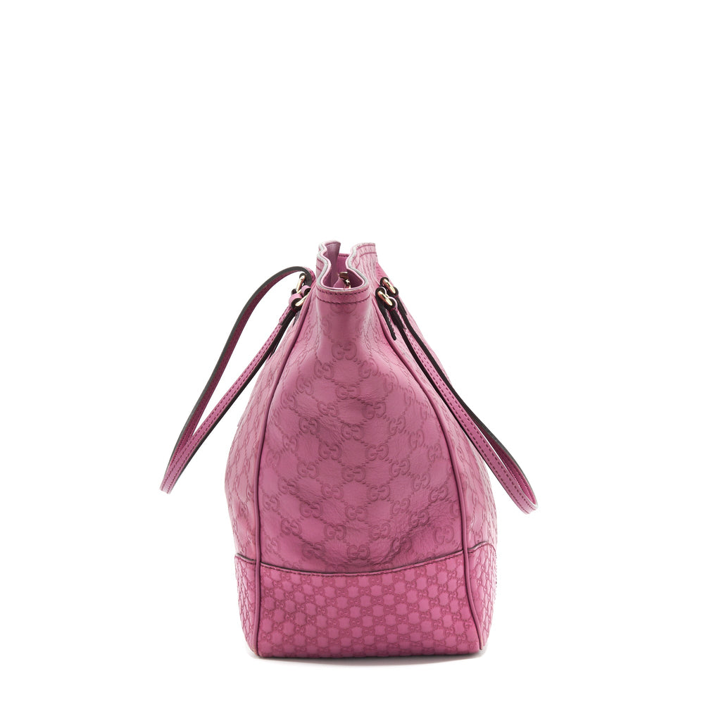 GUCCI LEATHER SHOPPING TOTE BAG RASPBERRY PINK