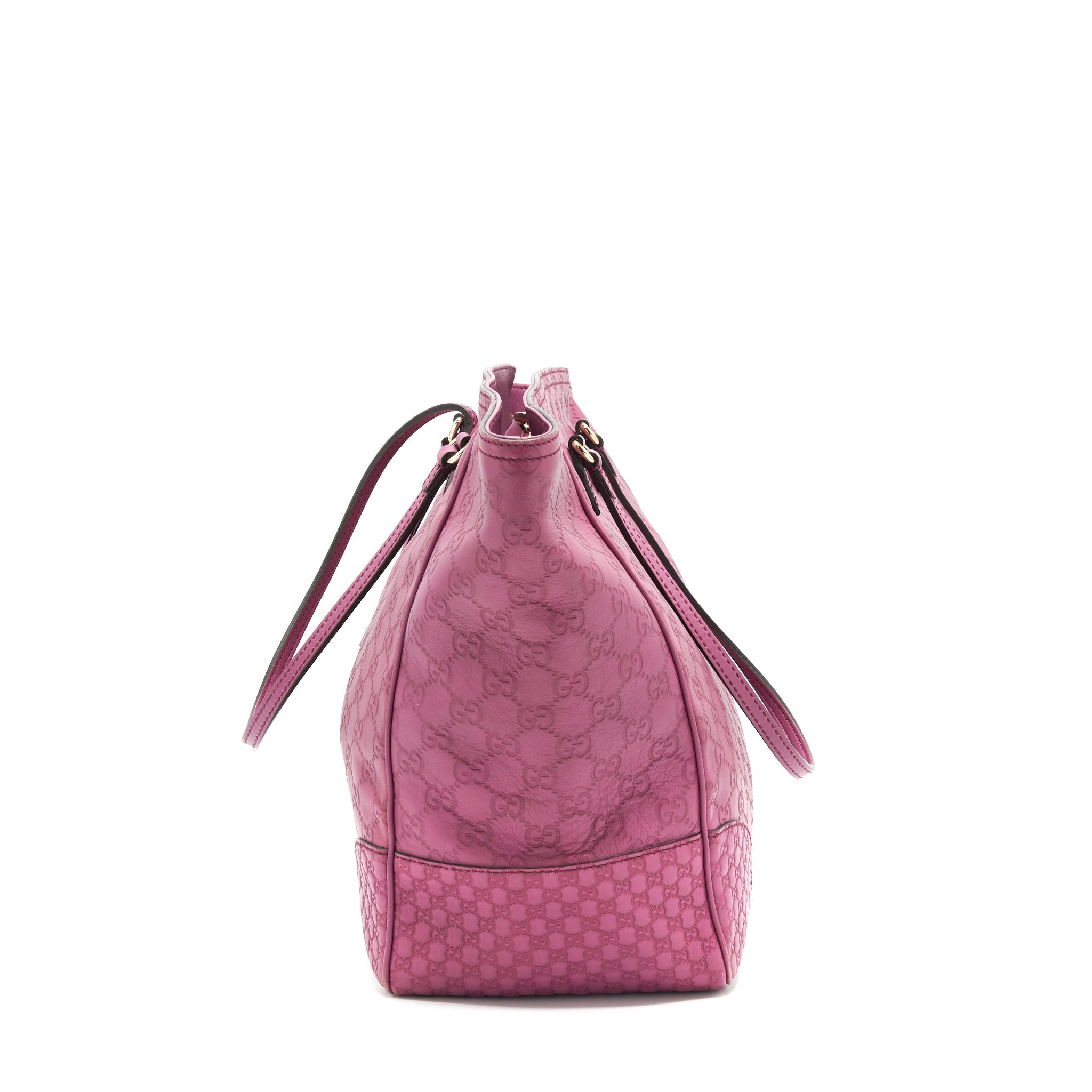GUCCI LEATHER SHOPPING TOTE BAG RASPBERRY PINK