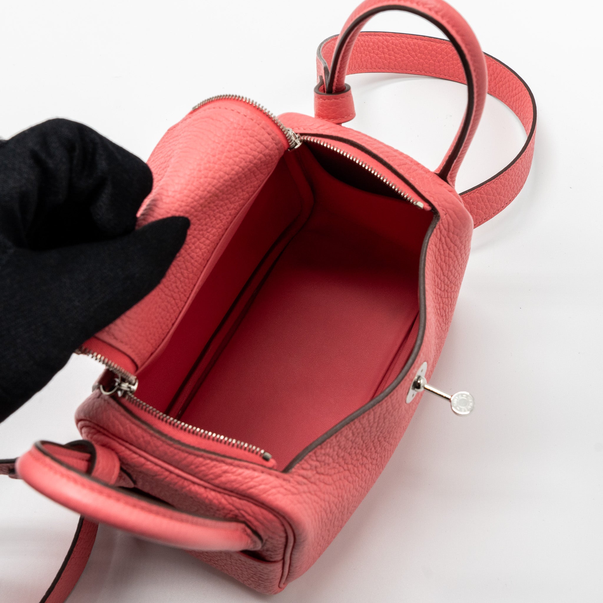 HERMES MINI LINDY CLEMENCE 8W ROSE AZALEE SHW