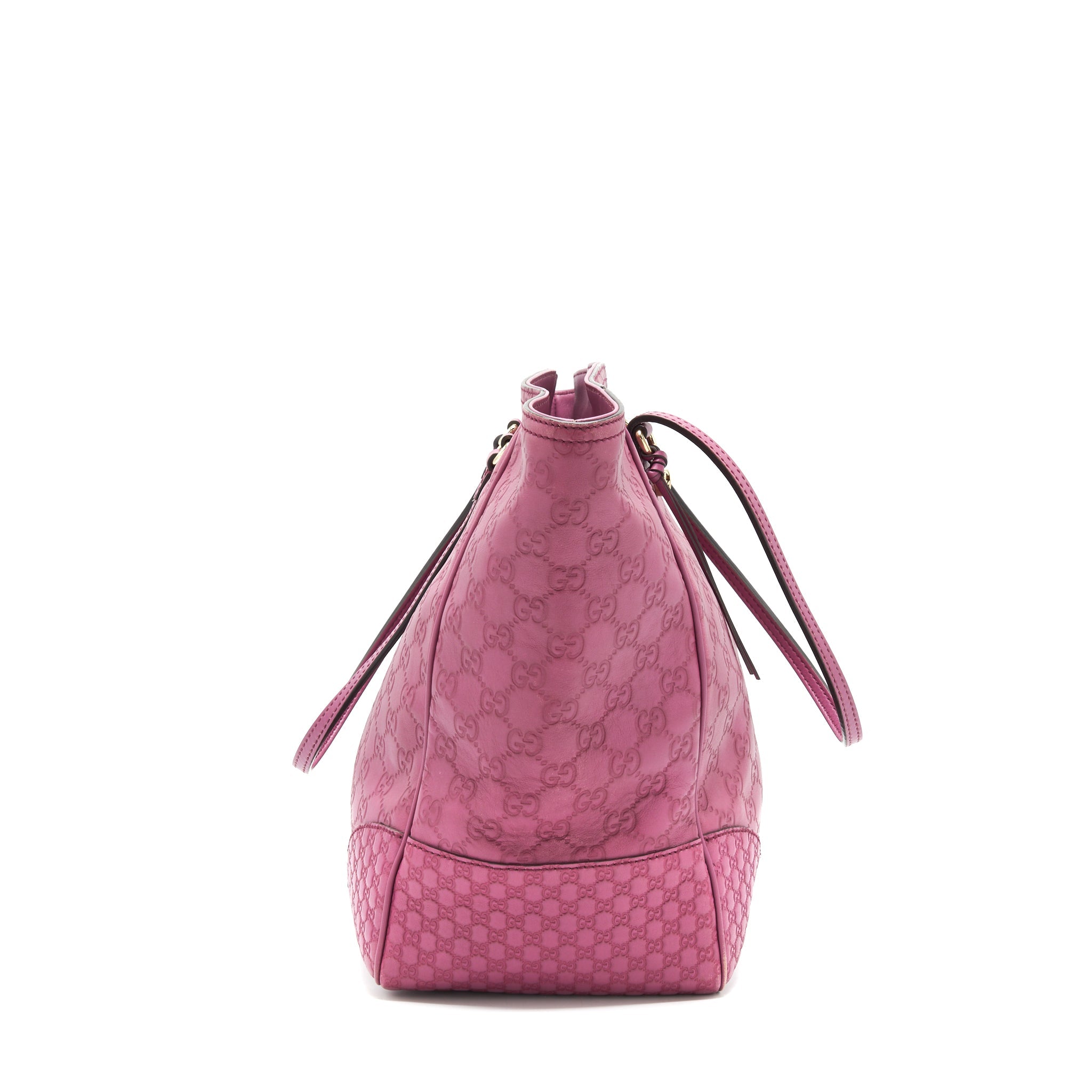 GUCCI LEATHER SHOPPING TOTE BAG RASPBERRY PINK