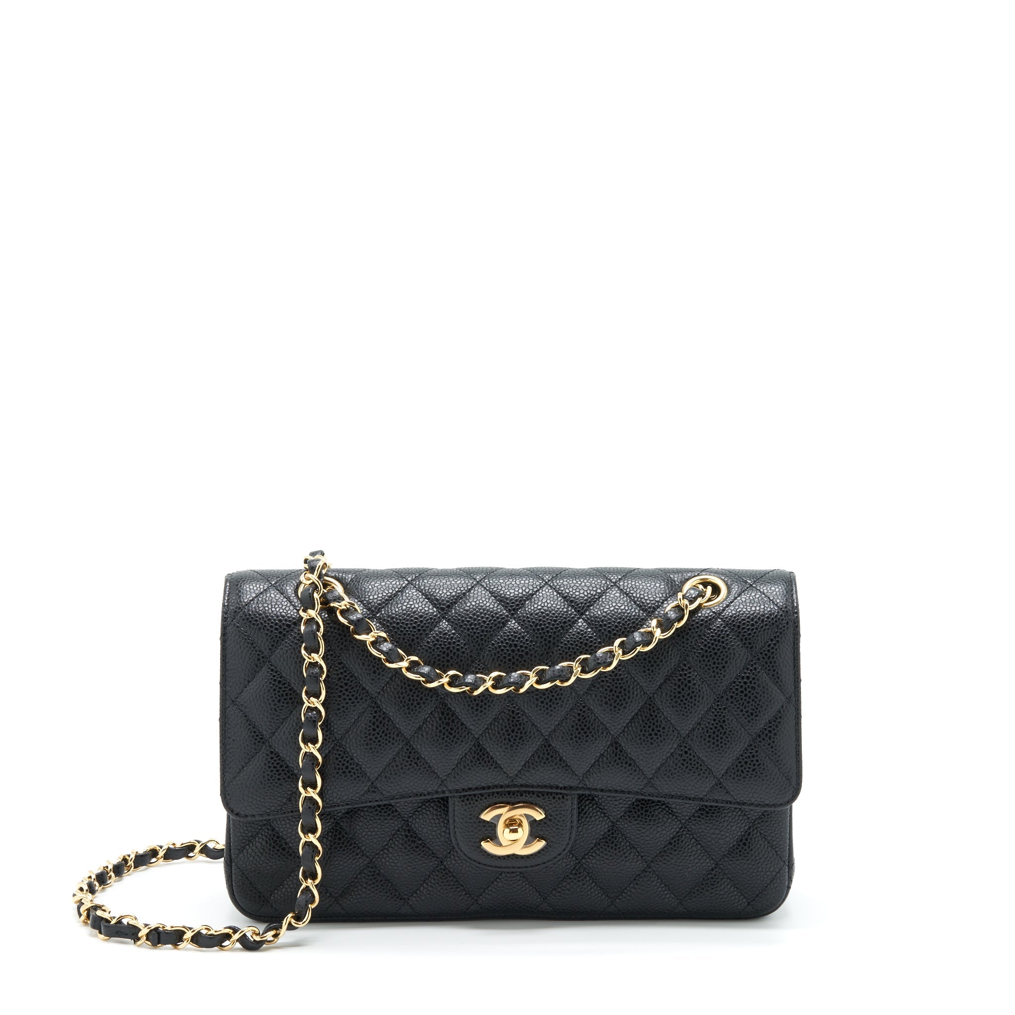 CHANEL MEDIUM CLASSIC FLAP BAG CAVIAR BLACK GHW