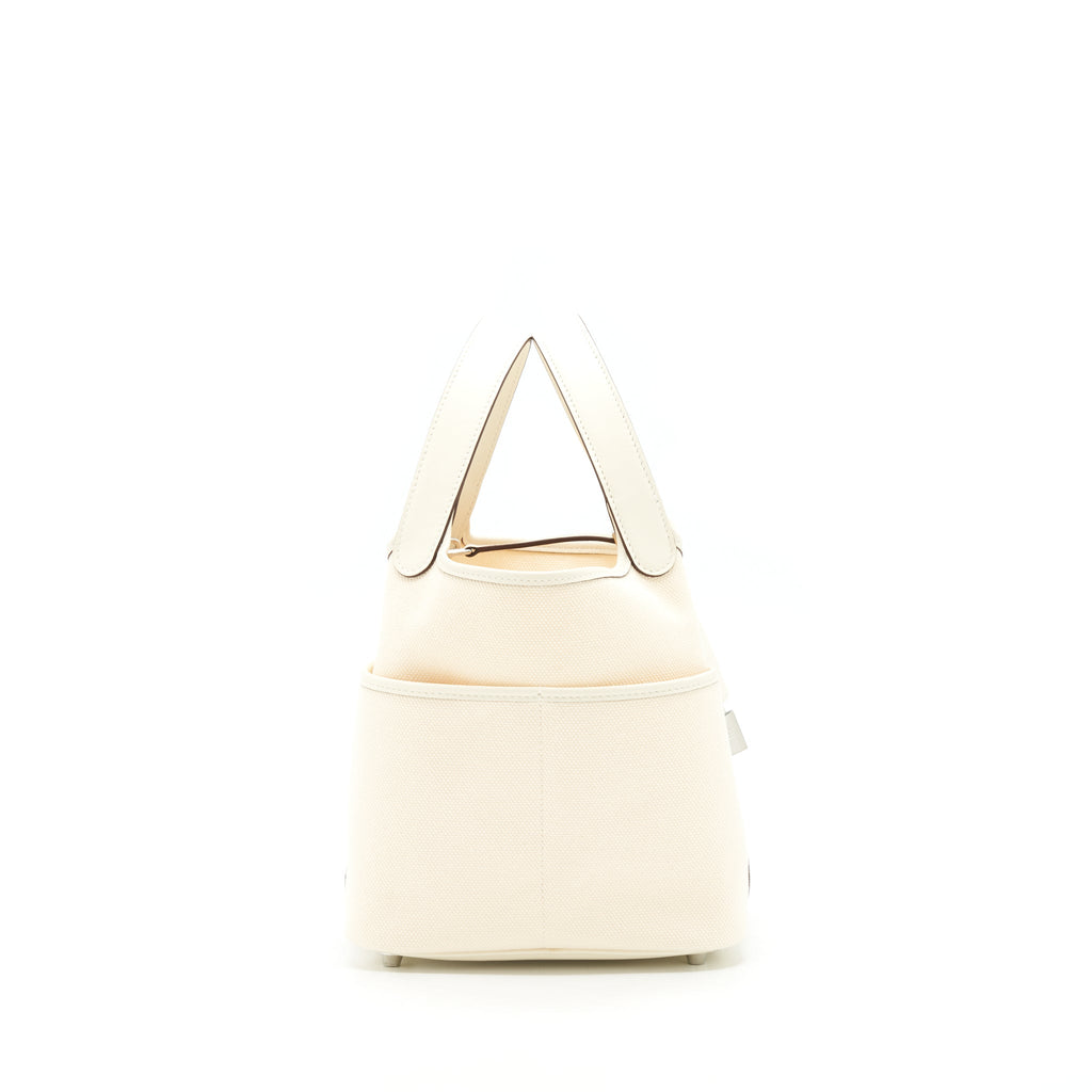 HERMES PICOTIN CARGO 18 SWIFT AND TOILE CANVAS ECRU/NATA SHW