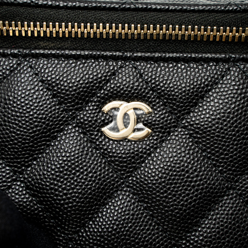 CHANEL MINI VANITY WITH CHAIN CAVIAR BLACK LGHW (MICROCHIP)