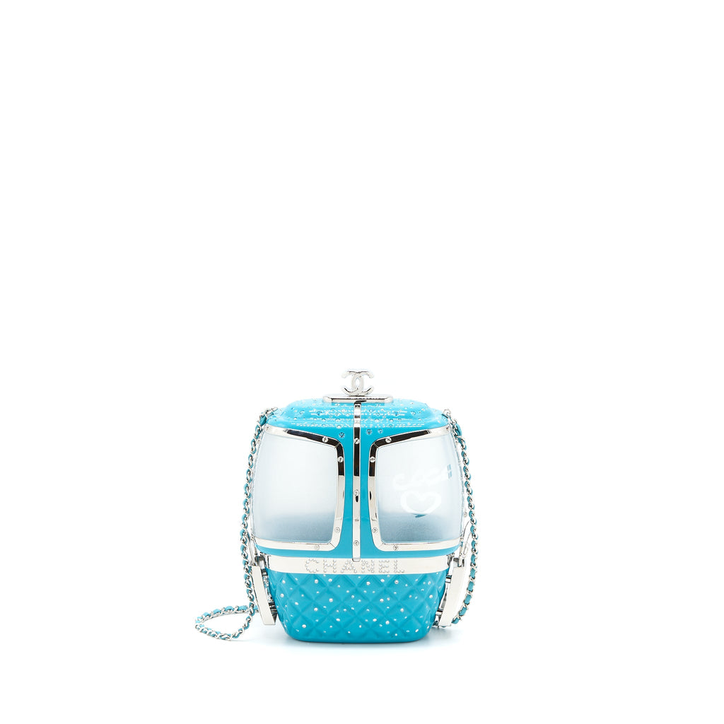 CHANEL 19K SKI GONDOLA EVENING BAG LIGHT BLUE SHW