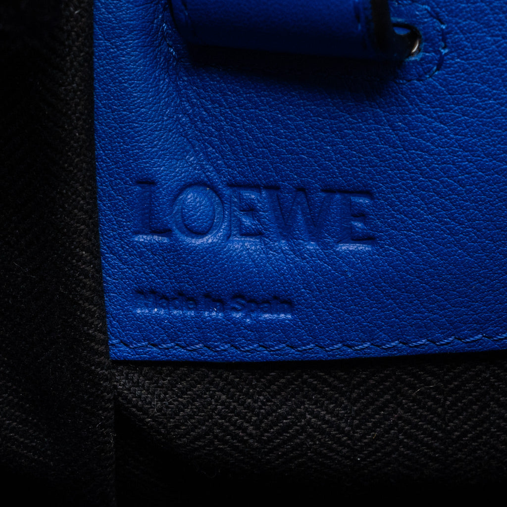 LOEWE HAMMOCK BAG CALFSKIN ELECTRIC BLUE/BLACK GHW