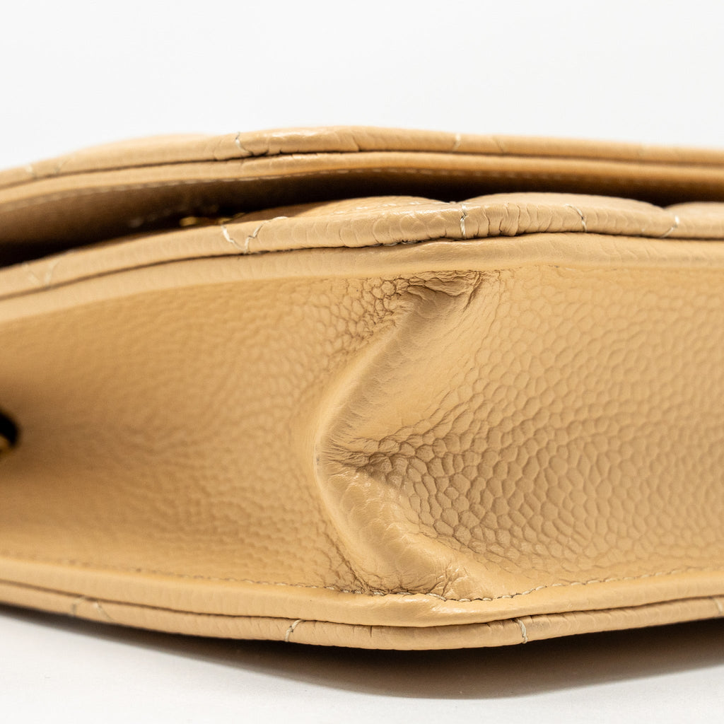 CHANEL CLASSIC WALLET ON CHAIN CAVIAR BEIGE GHW (MICROCHIP)
