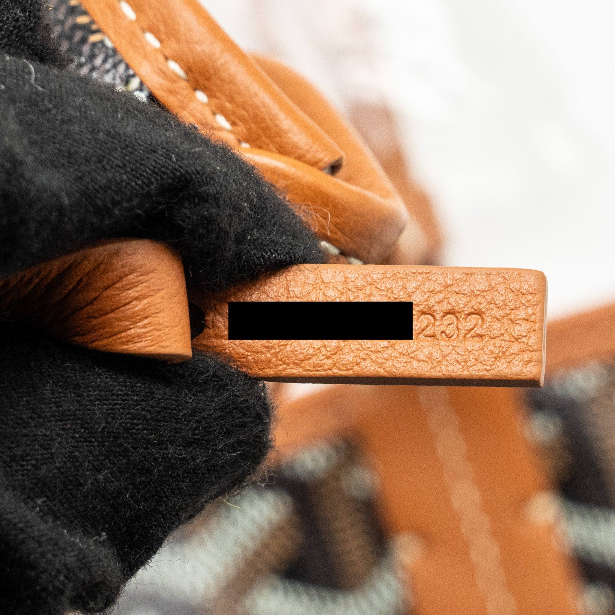 GOYARD ANJOU MINI TOTE BAG GOYARDLINE CANVAS/CALFSKIN BLACK/TAN SHW
