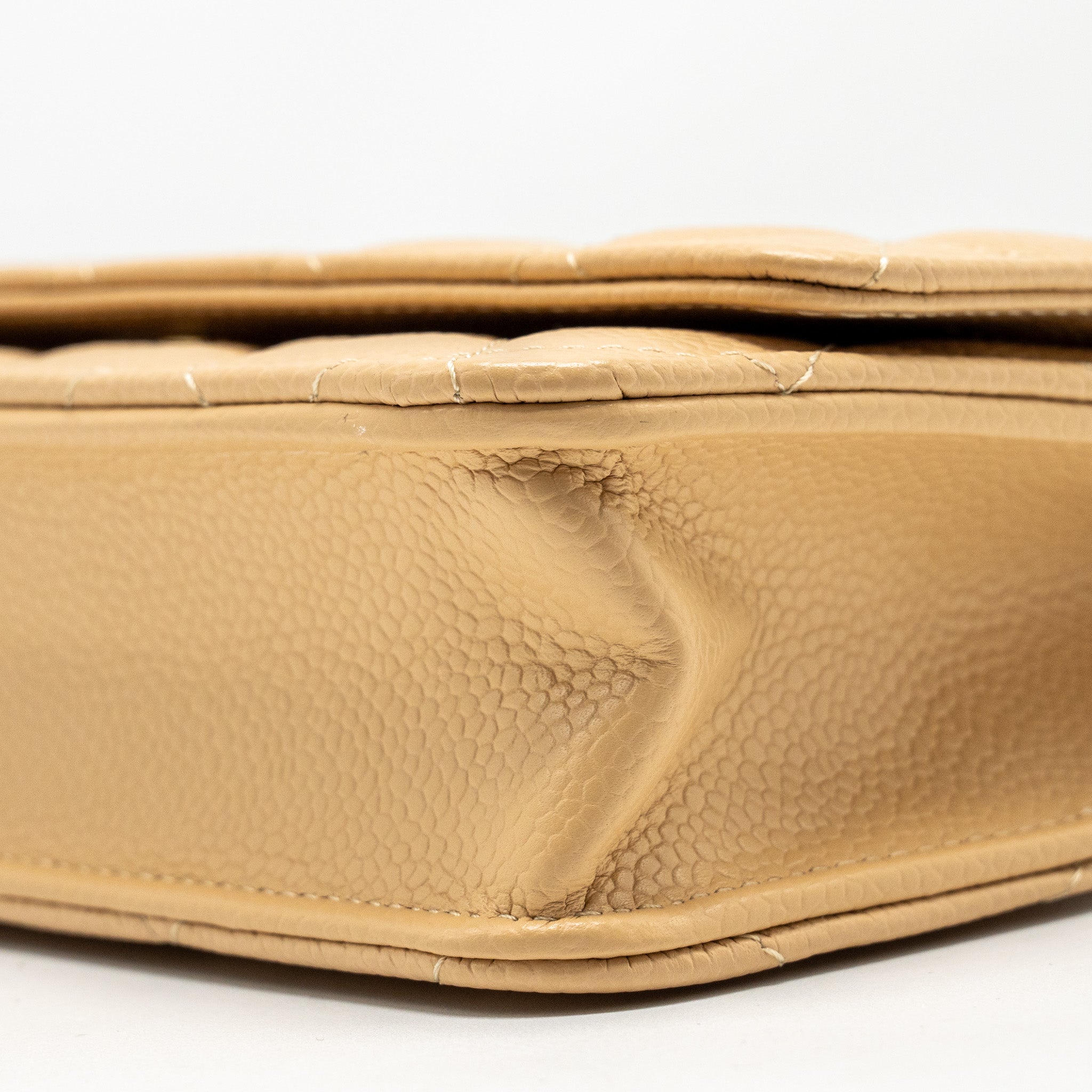 CHANEL CLASSIC WALLET ON CHAIN CAVIAR BEIGE GHW (MICROCHIP)