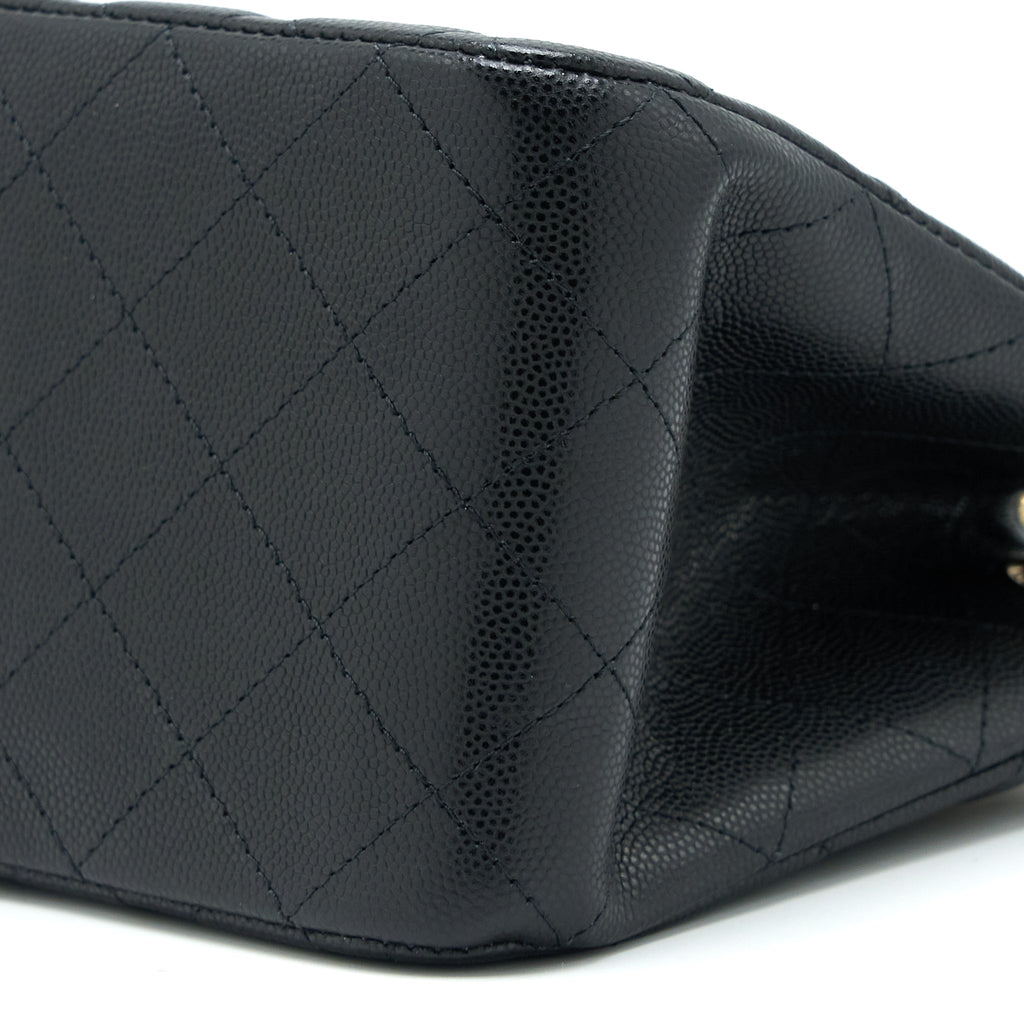 CHANEL MINI BUCKET TOTE BAG CAVIAR BLACK LGHW (MICROCHIP)