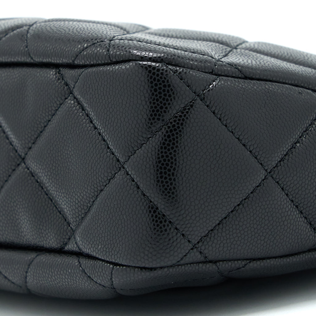 CHANEL 22A TWIST YOUR BUTTONS HOBO SHOULDER BAG CAVIAR BLACK GHW (MICROCHIP)