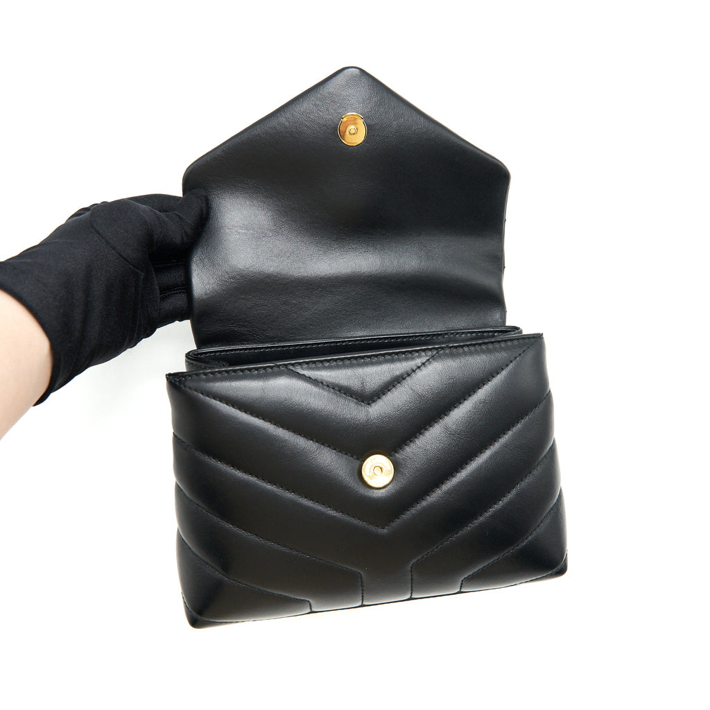 SAINT LAURENT TOY LOU LOU IN BLACK GHW