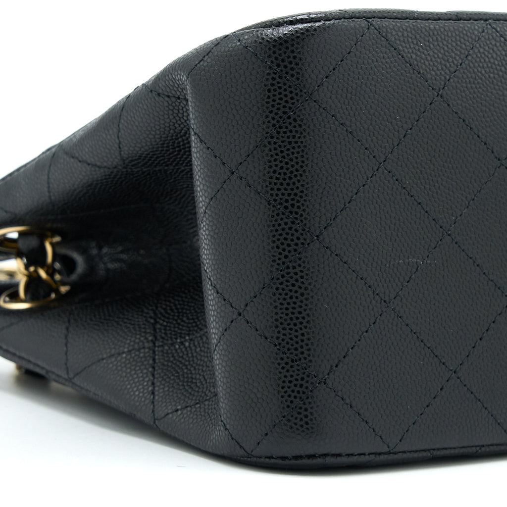 CHANEL MINI BUCKET TOTE BAG CAVIAR BLACK LGHW (MICROCHIP)