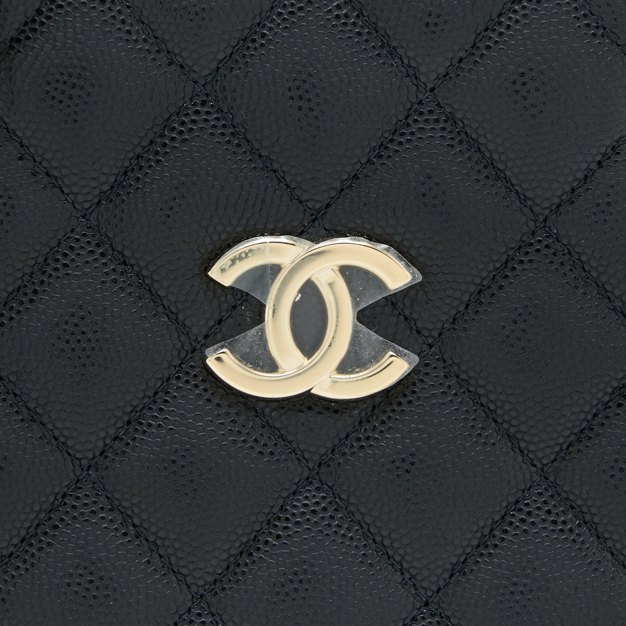 CHANEL MINI BUCKET TOTE BAG CAVIAR BLACK LGHW (MICROCHIP)