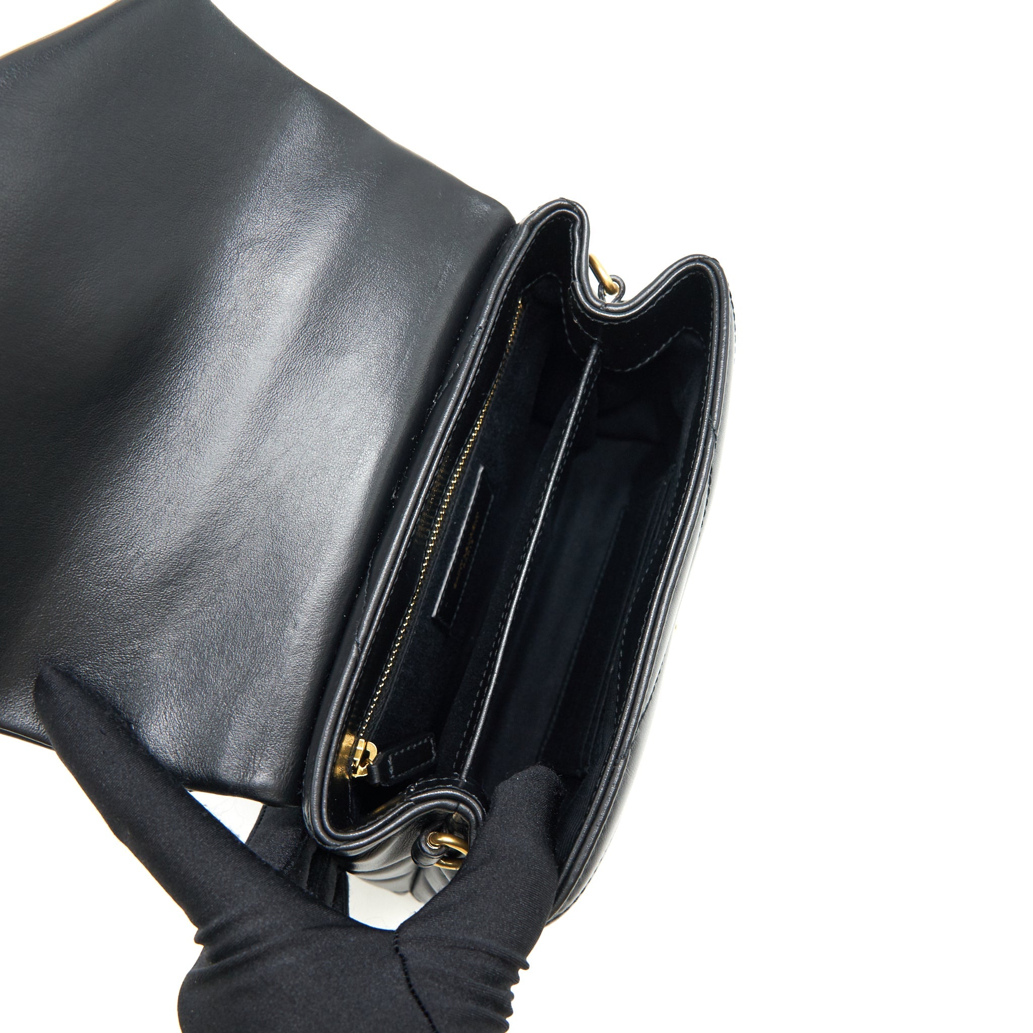SAINT LAURENT TOY LOU LOU IN BLACK GHW