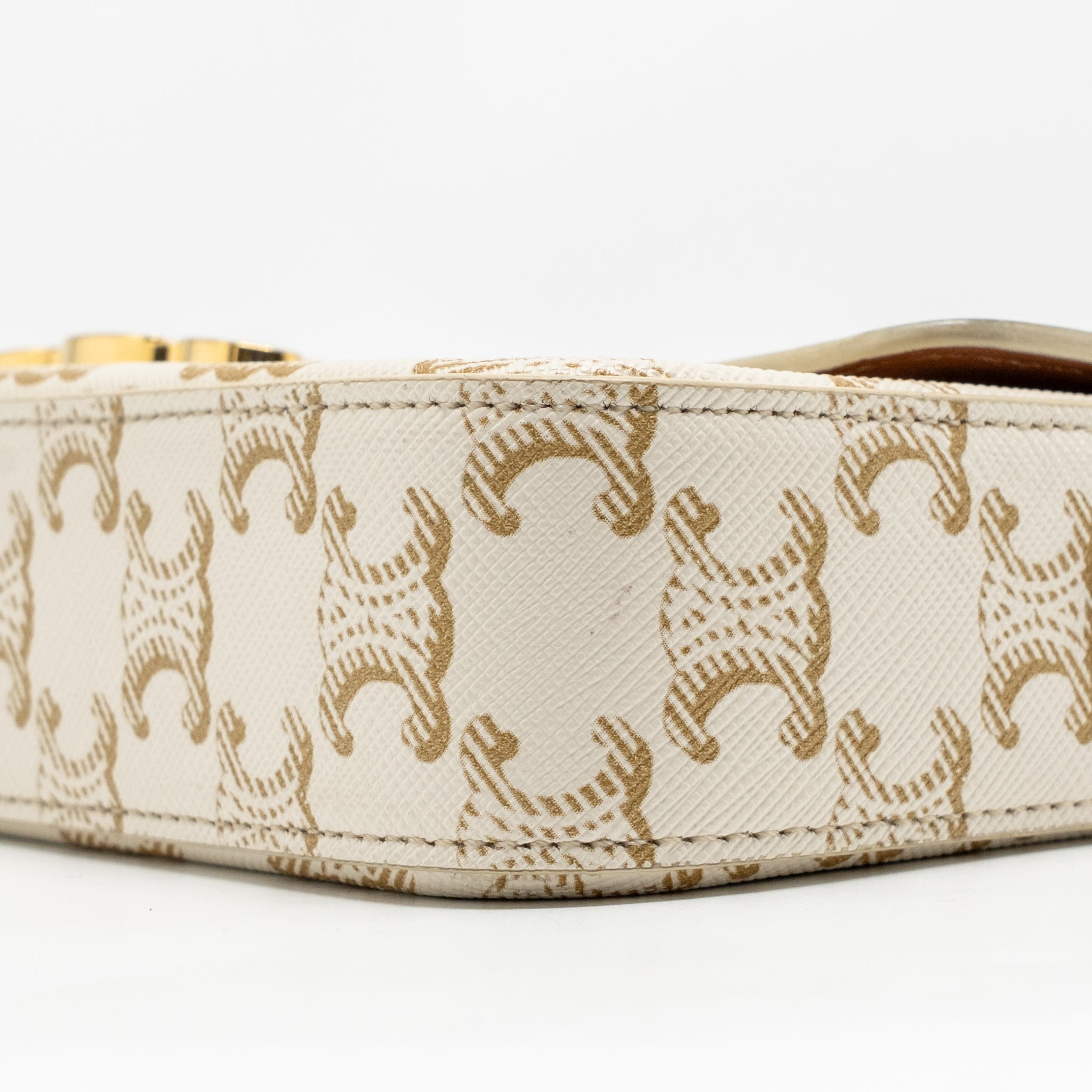CELINE TRIOMPHE SHOUDER BAG TRIOMPHE CANVAS / CALFSKIN WHITE GHW