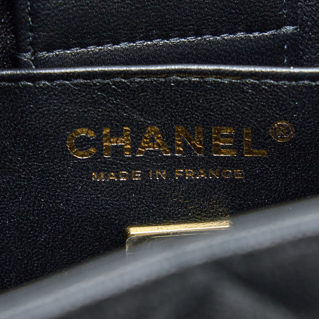 CHANEL MINI BUCKET TOTE BAG CAVIAR BLACK LGHW (MICROCHIP)